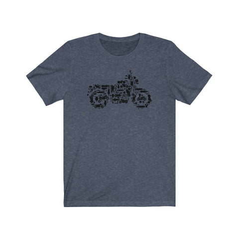 Motorcycle Collage of Bikes, Choppers, Dirt Bikes and Parts - Unisex Jersey Short Sleeve Tee