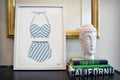 Vintage Bathing Suit Two Piece with Angled Stripes High Waste Fit - Illustrated Print