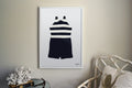Men's Vintage Bathing Suit One Piece with stripes - Illustrated Print