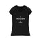 FLIGHT V1.0 COLLAGE Women's Shirt. FIGHTER PLANE COLLAGE OF AIRPLANES, HELICOPTERS AND PARTS - Short Sleeve V-Neck Tee