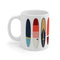 Vintage Surfboard Collection Ceramic Mug 11oz