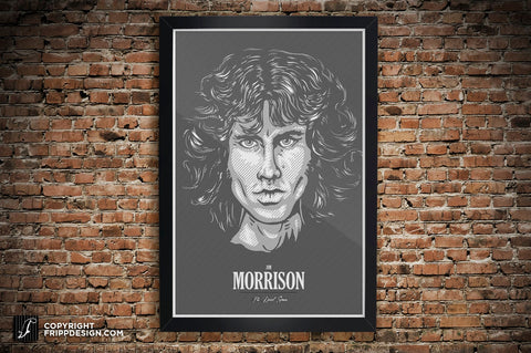 Jim Morrison of The Doors Custom Illustration Wall Art  - The Dead Series