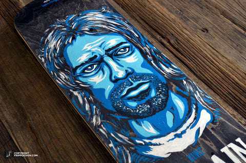 Kurt Cobain (Nirvana) Illustration of The Dead Series -  Hand Painted Skateboard