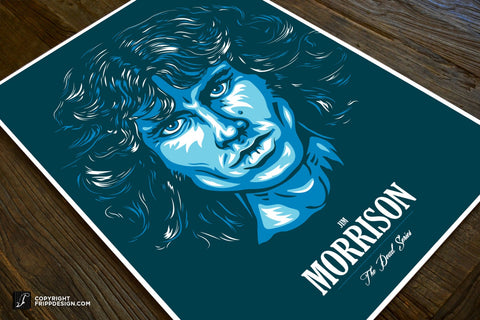 Jim Morrison of The Doors Custom Illustration Wall Art  - The Dead Series